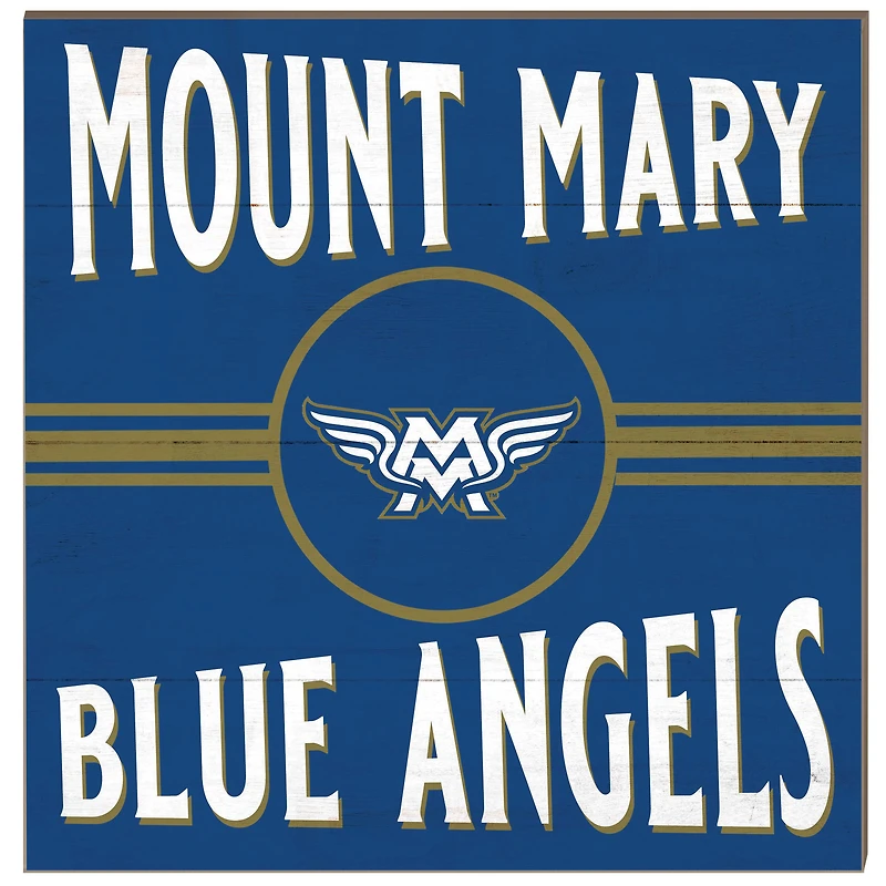 Mount Mary Blue Angels 10'' x 10'' Retro Team Sign