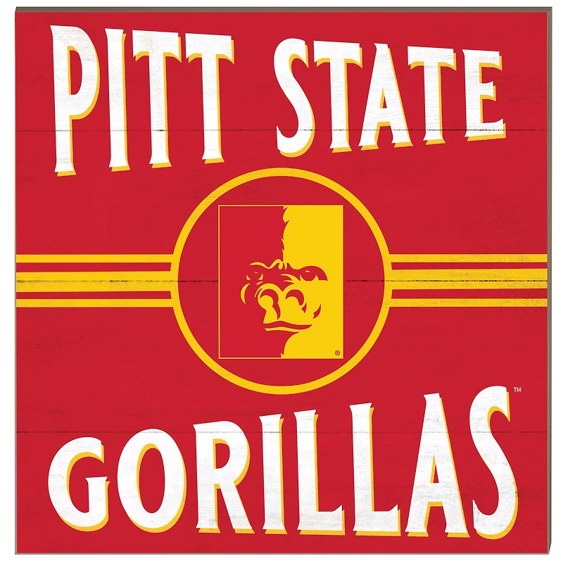 Pittsburg State Gorillas 10'' x 10'' Retro Team Sign