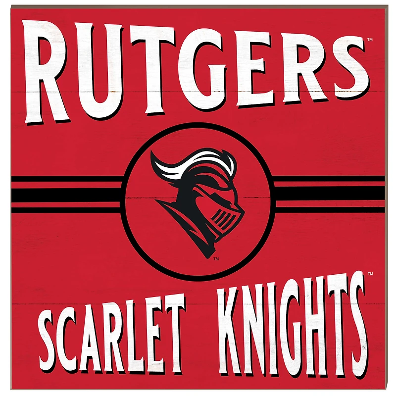 Rutgers Scarlet Knights 10'' x 10'' Retro Team Sign