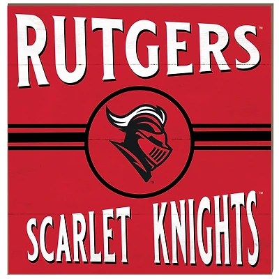 Rutgers Scarlet Knights 10'' x 10'' Retro Team Sign