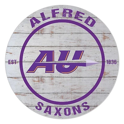 Alfred University Saxons 20'' x 20'' Indoor/Outdoor Weathered Circle Sign