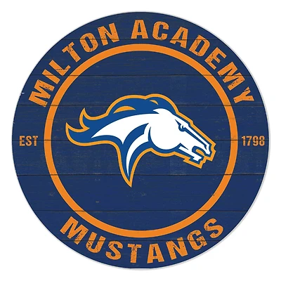 Milton Academy Mustangs 20'' x 20'' Indoor/Outdoor Team Color Circle Sign