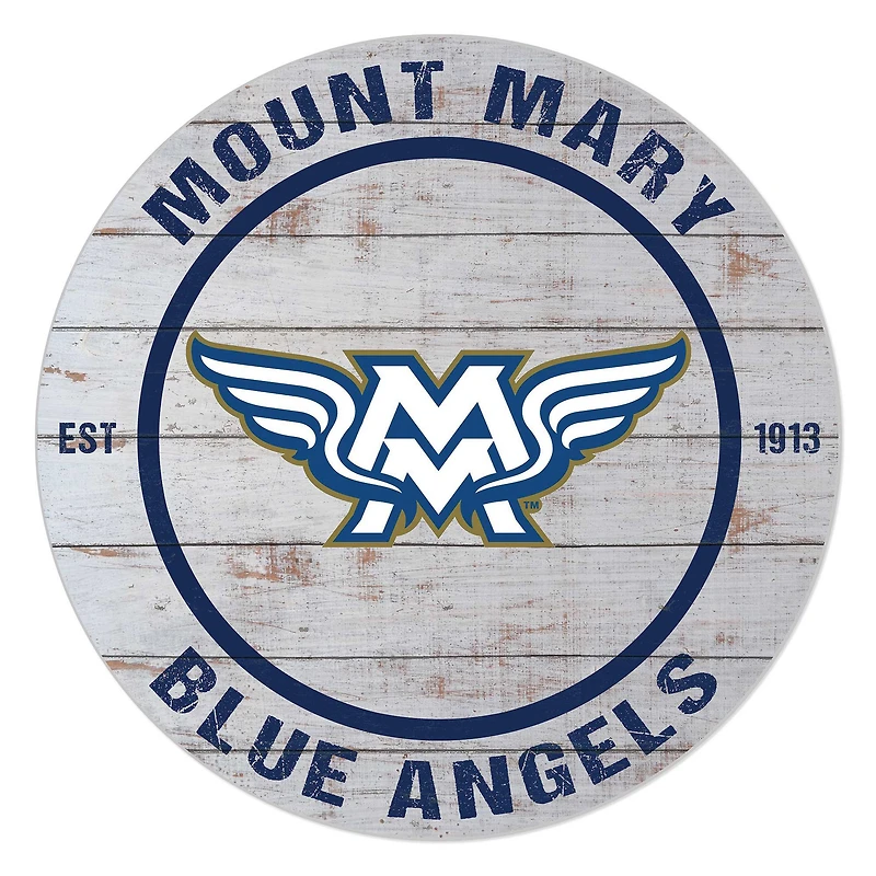 Mount Mary Blue Angels 20'' x 20'' Indoor/Outdoor Weathered Circle Sign