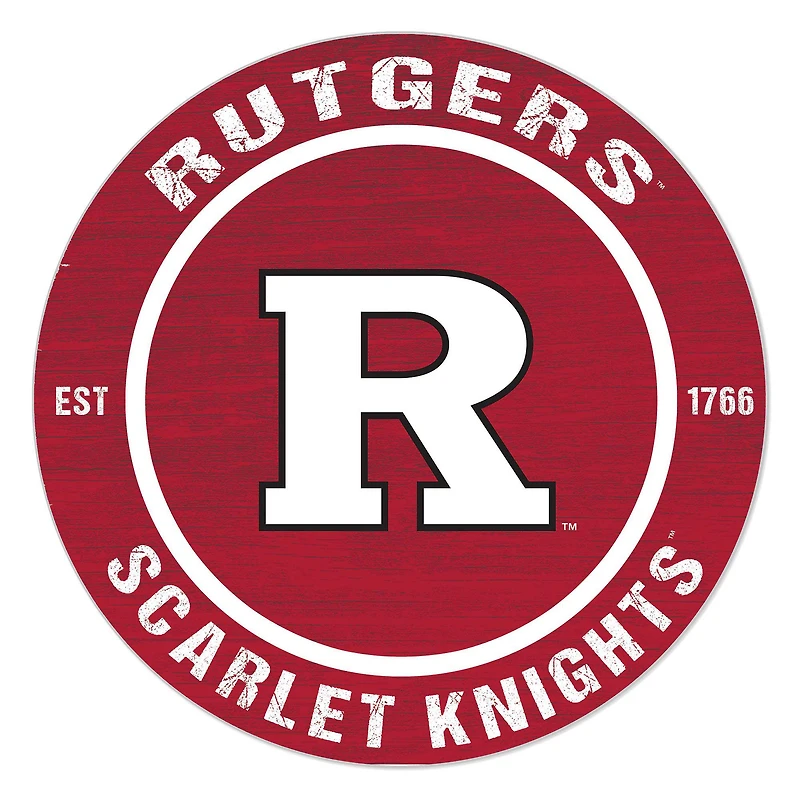 Rutgers Scarlet Knights 20'' x 20'' Indoor/Outdoor Team Color Circle Sign