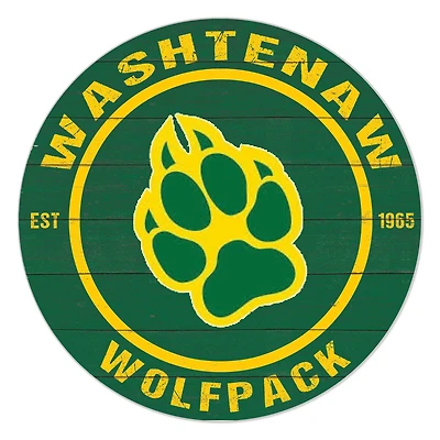 Washtenaw Community College 20'' x 20'' Indoor/Outdoor Team Color Circle Sign
