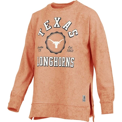 Women's Pressbox Texas Orange Texas Longhorns Sun Washed Bishop Pullover Sweatshirt