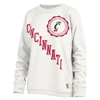 Women's Pressbox White Cincinnati Bearcats Shoreline Sundown Pullover Sweatshirt
