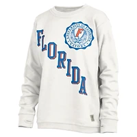 Women's Pressbox White Florida Gators Shoreline Sundown Pullover Sweatshirt