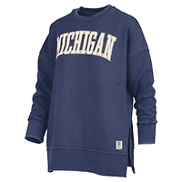 Women's Pressbox Navy Michigan Wolverines Stone Gala Oversized T-Shirt