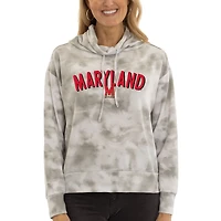 Women's  Gray Maryland Terrapins Maddie Tie-Dye Tri-Blend Pullover Hoodie