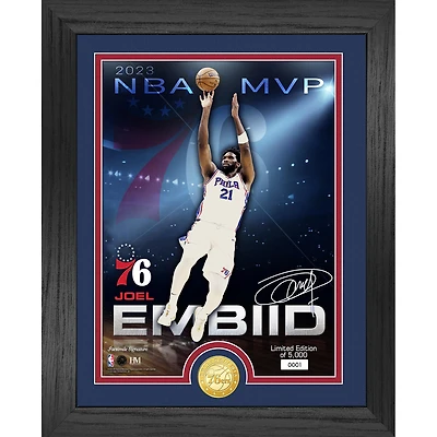 Highland Mint Joel Embiid Philadelphia 76ers 2023 NBA Playoffs MVP 13" x 16" Bronze Coin Photo Mint