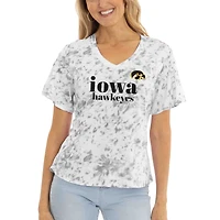 Women's  Gray Iowa Hawkeyes Faye Ruffle V-Neck T-Shirt