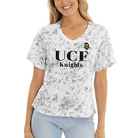 Women's  Gray UCF Knights Faye Ruffle V-Neck T-Shirt