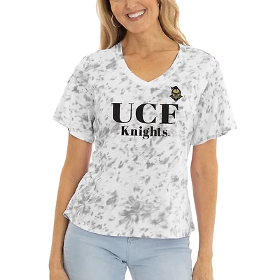 Women's Gray UCF Knights Faye Ruffle V-Neck T-Shirt