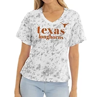 Women's  Gray Texas Longhorns Faye Ruffle V-Neck T-Shirt