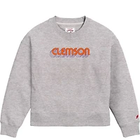 Women's League Collegiate Wear Ash Clemson Tigers Boxy Pullover Sweatshirt