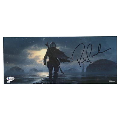 Pedro Pascal Autographed Star Wars The Mandalorian 6" x 14" Walking Away Photograph