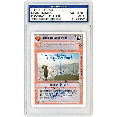Mark Hamill Star Wars Autographed 1998 CCG #5 PSA Authenticated Card with "Staying Warm In Tauntaun Guts!" Inscription