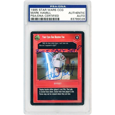 Mark Hamill Star Wars Autographed 1995 CCG #5 PSA Authenticated Card with "But I Cant See!" Inscription