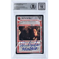 Peter Mayhew Star Wars Autographed 1997 CCG Cloud City #111 BGS Authenticated 10 Card with "Chewbacca" Inscription