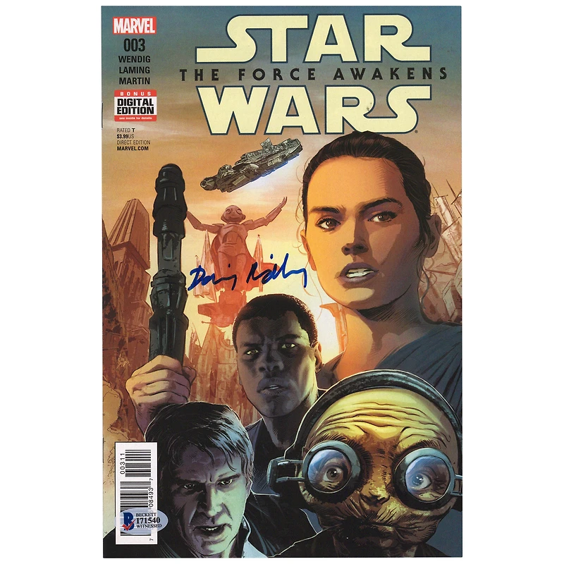 Daisy Ridley Autographed Star Wars The Force Awakens Marvel #003 Comic Book - BAS