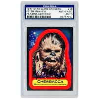 Peter Mayhew Autographed 1977 Topps Star Wars Stickers Chewbacca #16 PSA Authenticated Card