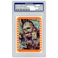 Peter Mayhew Autographed 1977 Topps Star Wars Stickers Chewbacca #46 PSA Authenticated Card