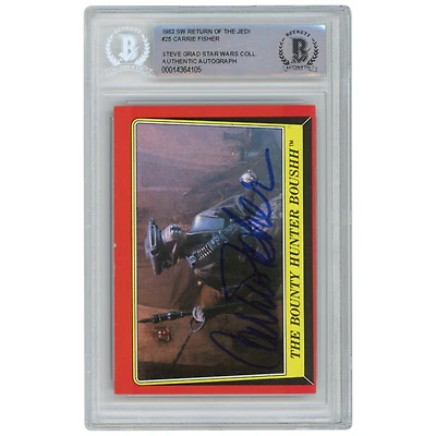 Carrie Fisher Star Wars Autographed 1983 Topps Return of the Jedi #25 BAS Authenticated Authentic Card - The Steve Grad Collection