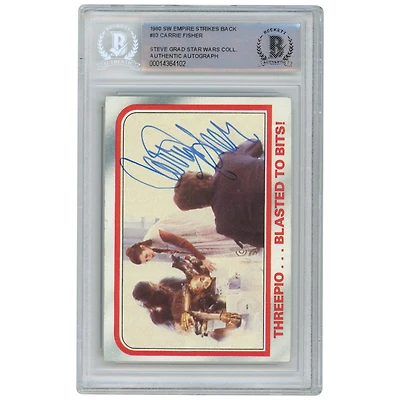 Carrie Fisher Star Wars Autographed 1980 Topps The Empire Strikes Back #83 BAS Authenticated Card