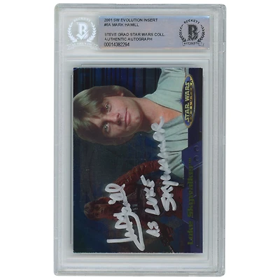 Mark Hamill Star Wars Autographed 2001 Topps Evolution Insert #6A BAS Authenticated Card with "As Luke Skywalker" Inscription - The Steve Grad Collection