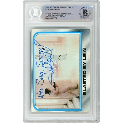 Mark Hamill Autographed 1980 Topps The Empire Strikes Back #236 BAS Authenticated Card with "Nice Shot, Sister!" Inscription