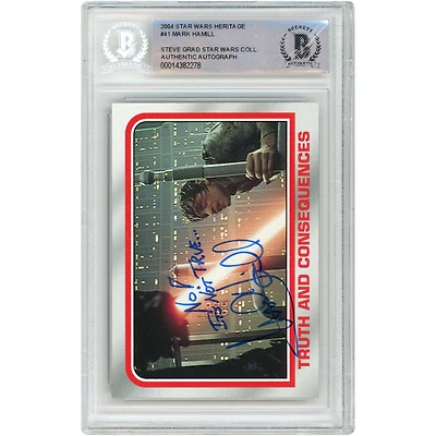 Mark Hamill Star Wars Autographed 2004 Topps Heritage #41 BAS Authenticated Card with "No! It's Not True…" Inscription - The Steve Grad Collection
