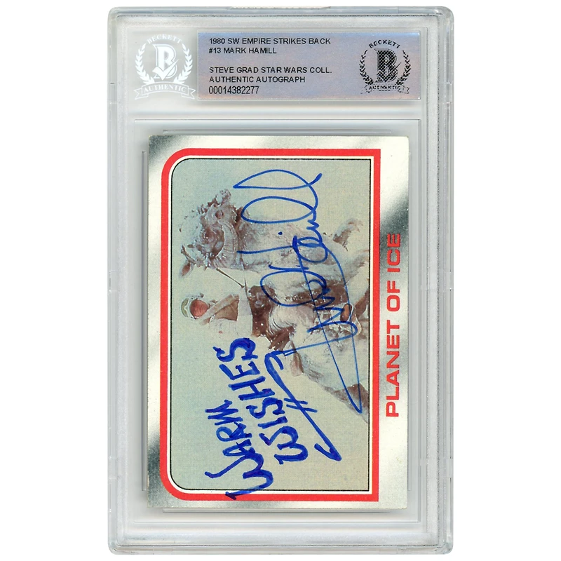 Mark Hamill Autographed 1980 Topps The Empire Strikes Back #13 BAS Authenticated Card with "Warm Wishes" Inscription