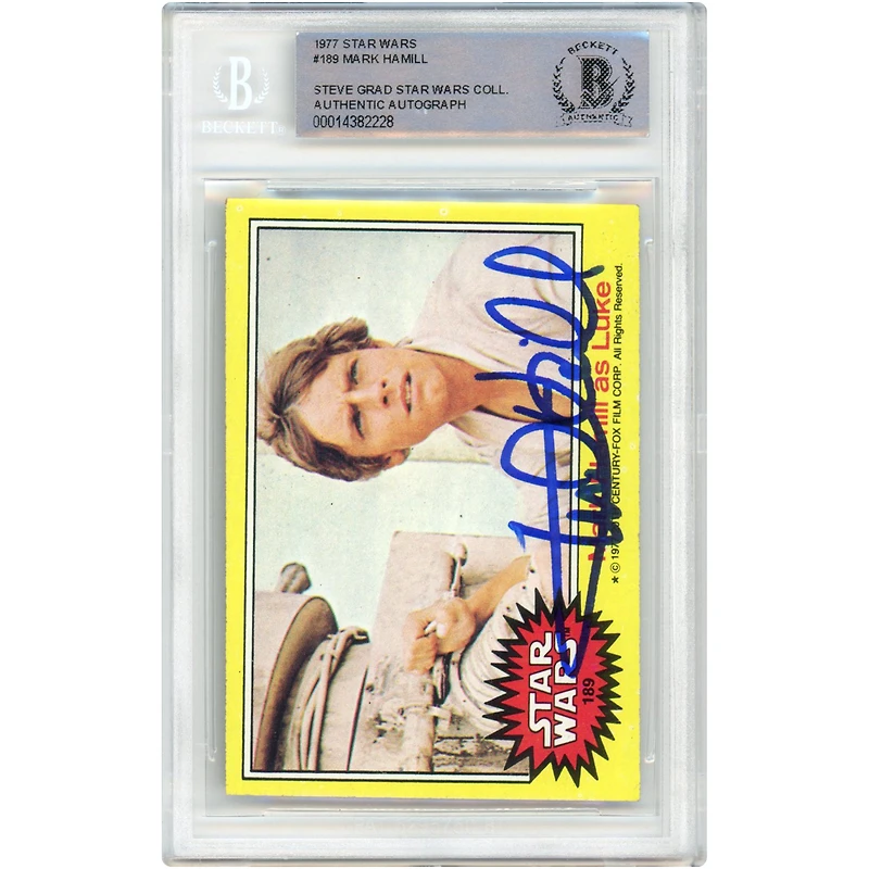 Mark Hamill Autographed 1977 Topps Star Wars Luke Skywalker #189 BAS Authenticated Card
