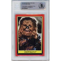 Peter Mayhew Star Wars Autographed 1983 Topps Return Of The Jedi #7 BAS Authenticated Card with "Chewbacca" Inscription - The Steve Grad Collection