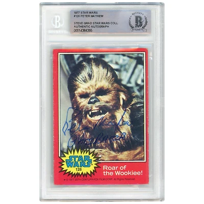 Peter Mayhew Autographed 1977 Topps Star Wars #128 BAS Authenticated Card with "Chewbacca" Inscription
