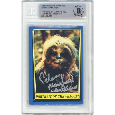 Peter Mayhew Star Wars Autographed 1983 Topps Return Of The Jedi #219 BAS Authenticated Card with "Chewbacca" Inscription - The Steve Grad Collection