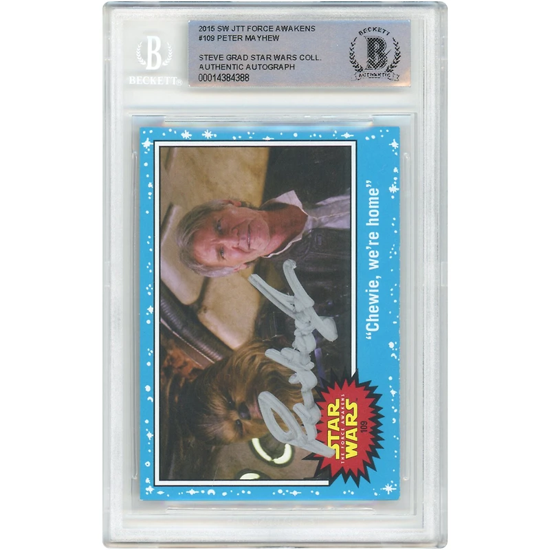 Peter Mayhew Star Wars Autographed 2015 Topps Force Awakens #109 BAS Authenticated Card - The Steve Grad Collection
