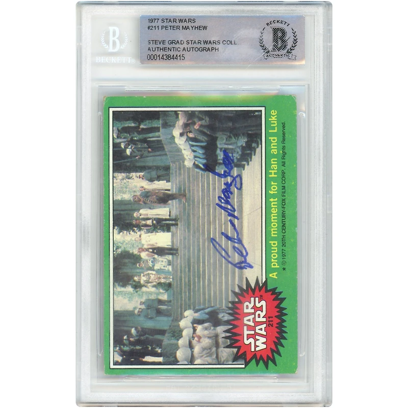 Peter Mayhew Autographed 1977 Topps Star Wars Chewbacca #211 BAS Authenticated Card