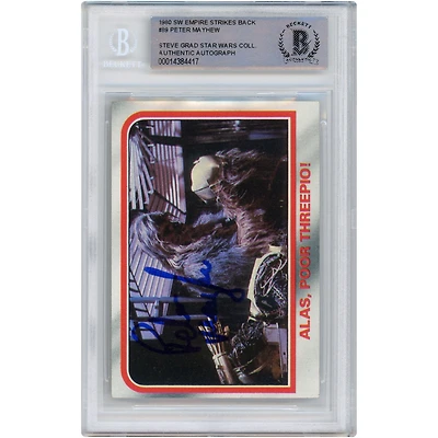 Peter Mayhew Star Wars Autographed 1980 Topps The Empire Strikes Back Blue Signature #89 BAS Authenticated Card - The Steve Grad Collection
