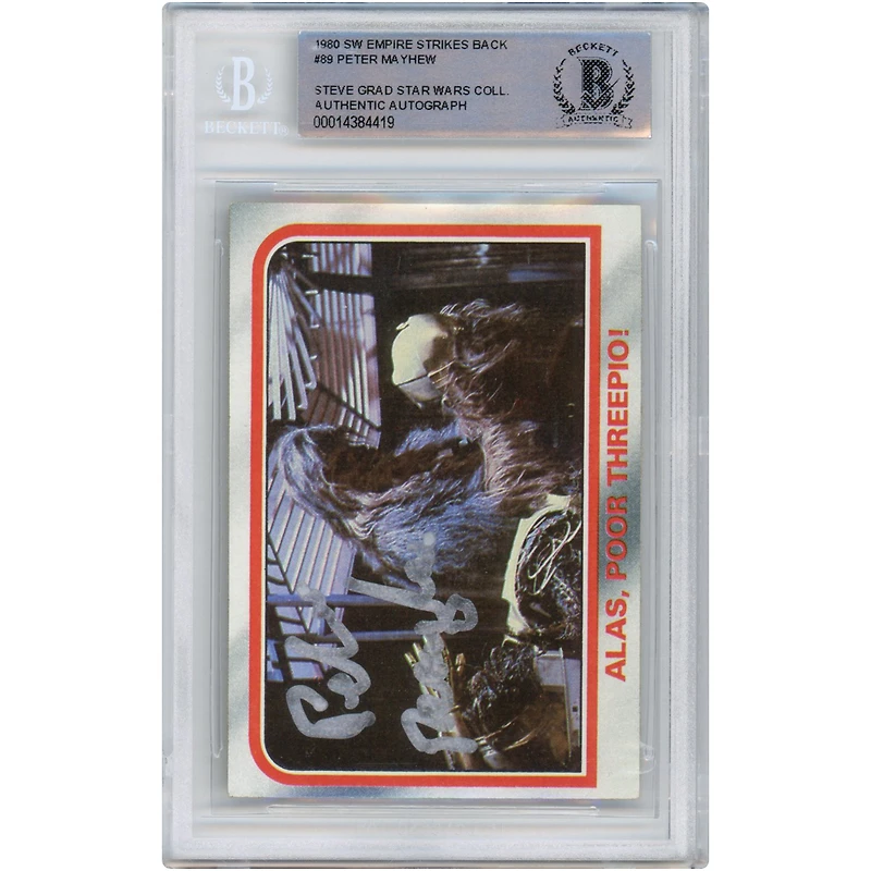 Peter Mayhew Star Wars Autographed 1980 Topps The Empire Strikes Back Silver Signature #89 BAS Authenticated Card - The Steve Grad Collection