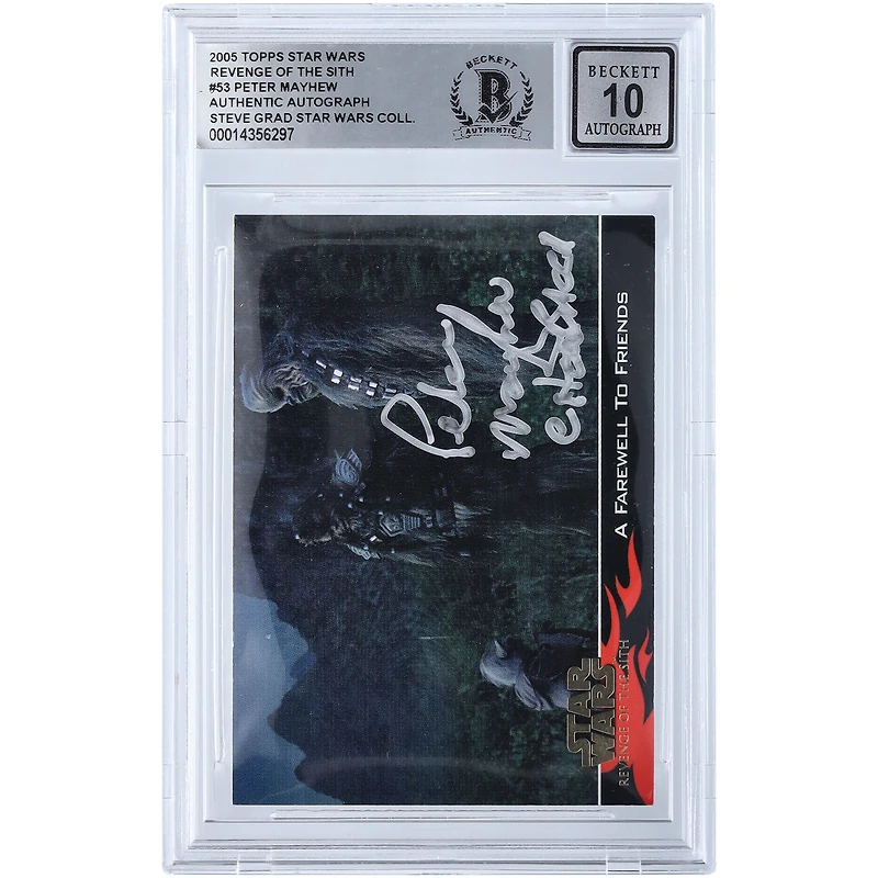 Peter Mayhew Star Wars Autographed 2005 Topps Revenge Of The Sith #53 BGS Authenticated 10 Card with "Chewbacca" Inscription