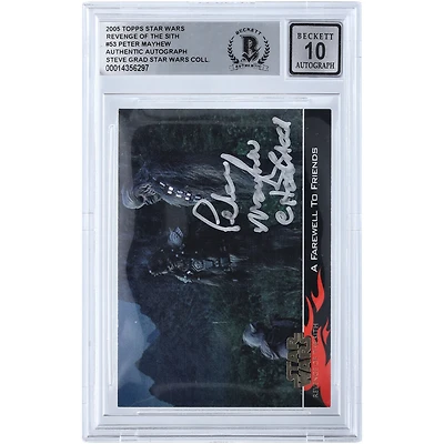 Peter Mayhew Star Wars Autographed 2005 Topps Revenge Of The Sith #53 BGS Authenticated 10 Card with "Chewbacca" Inscription