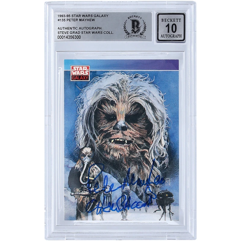 Peter Mayhew Star Wars Autographed 1993-95 Topps Galaxy #135 BGS Authenticated 10 Card with "Chewbacca" Inscription