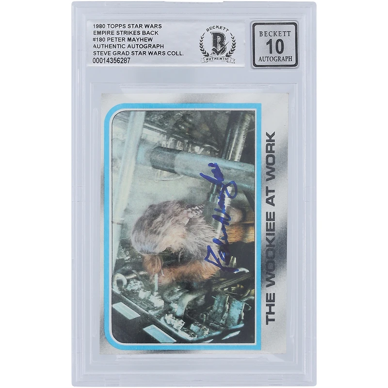 Peter Mayhew The Empire Strikes Back Autographed 1980 Topps The Empire Strikes Back #180 BGS Authenticated 10 Card