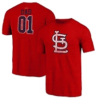 Men's Heather Red St. Louis Cardinals Greatest Dad Tri-Blend T-Shirt