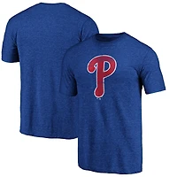 Men's Heather Royal Philadelphia Phillies Official Logo Tri-Blend T-Shirt
