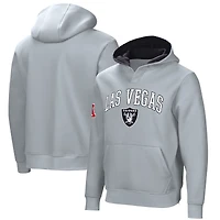 Men's  Silver Las Vegas Raiders Linebacker Adaptive Pullover Hoodie