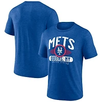 Men's Heather Royal New York Mets Badge of Honor Tri-Blend T-Shirt