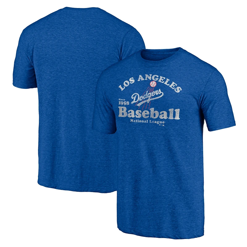 Men's Heather Royal Los Angeles Dodgers Cooperstown Collection Our Game Tri-Blend T-Shirt
